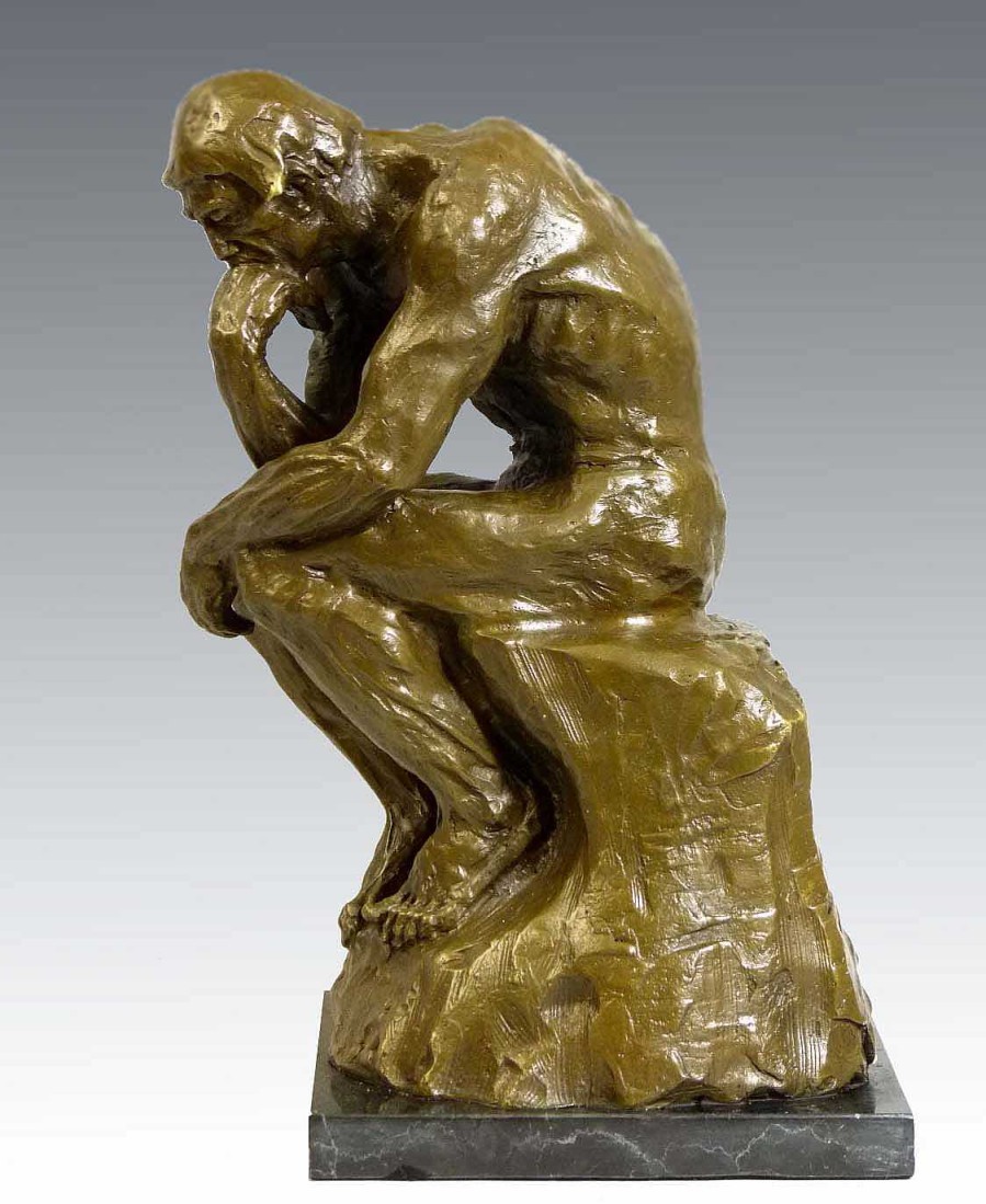 Auguste Rodin Grose Bronzeskulptur - Der Denker - Von Auguste Rodin New