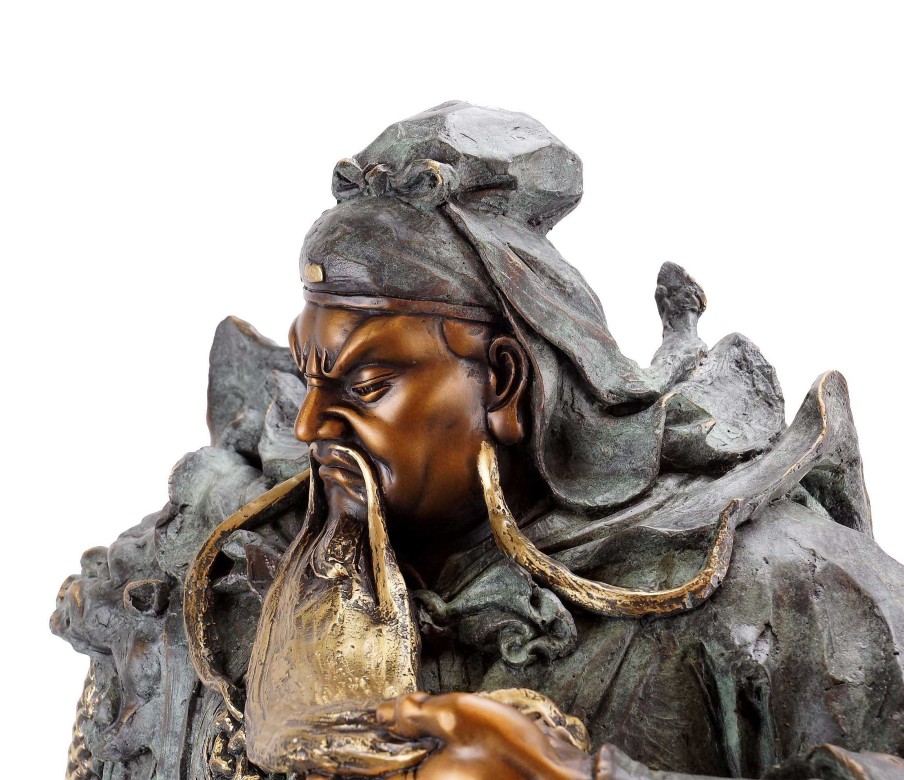 Miguel Fernando Lopez (Milo) General Guan Yu - Opulente Bronzestaue - Samurai Skulptur - Sign. Milo New