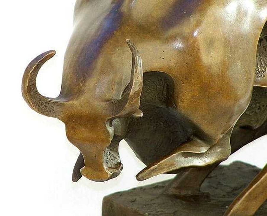 Miguel Fernando Lopez (Milo) Kunstler Stier - Bronzefigur Auf Marmor - Signiert Milo Online