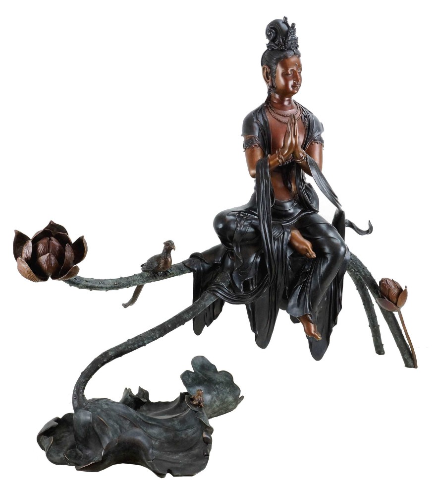 Miguel Fernando Lopez (Milo) Weise Tara - Bronze Buddha Statue - Yoga Zen Skulptur - Sign. Milo Best