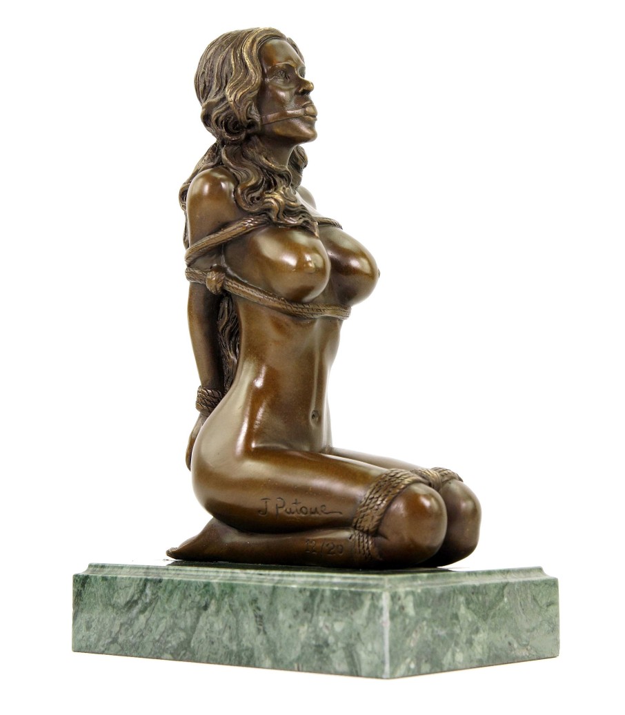 Kunst & Ambiente Bondage Bronze Statue - Erotik Girl Dakota - Signiert J. Patoue New