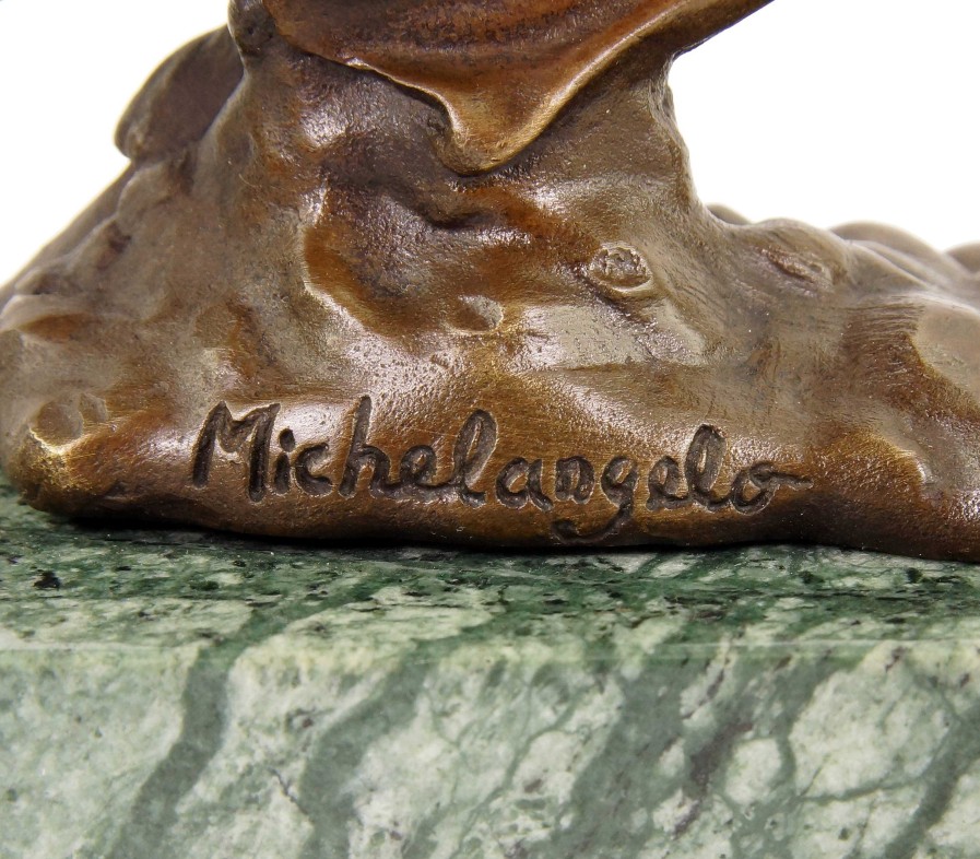 Michelangelo Buonarroti Die Erschaffung Adams - Bronzestatue Von Michelangelo - Signiert Online