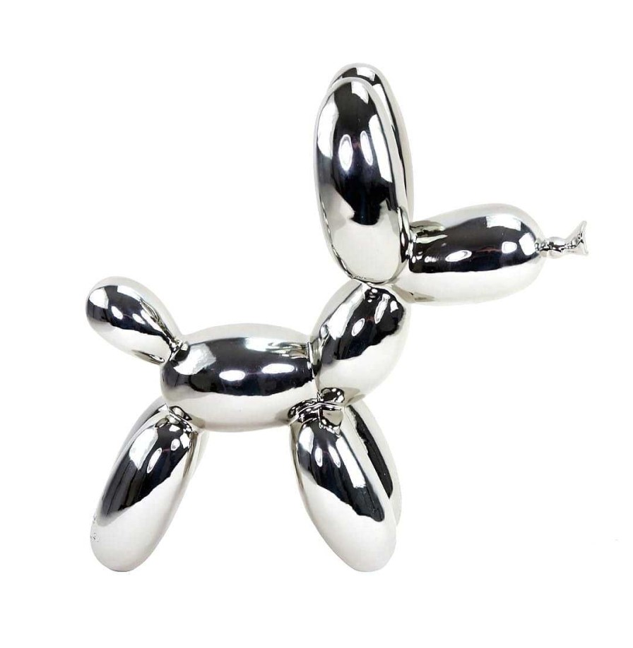 Kunst & Ambiente Balloon Dog - Silber - Jeff Koons - Moderne Bronzeskulptur New