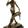 Edward Francis McCartan Bronzeskulptur - Diana Mit Hund - Sign. Edward Mccartan Best