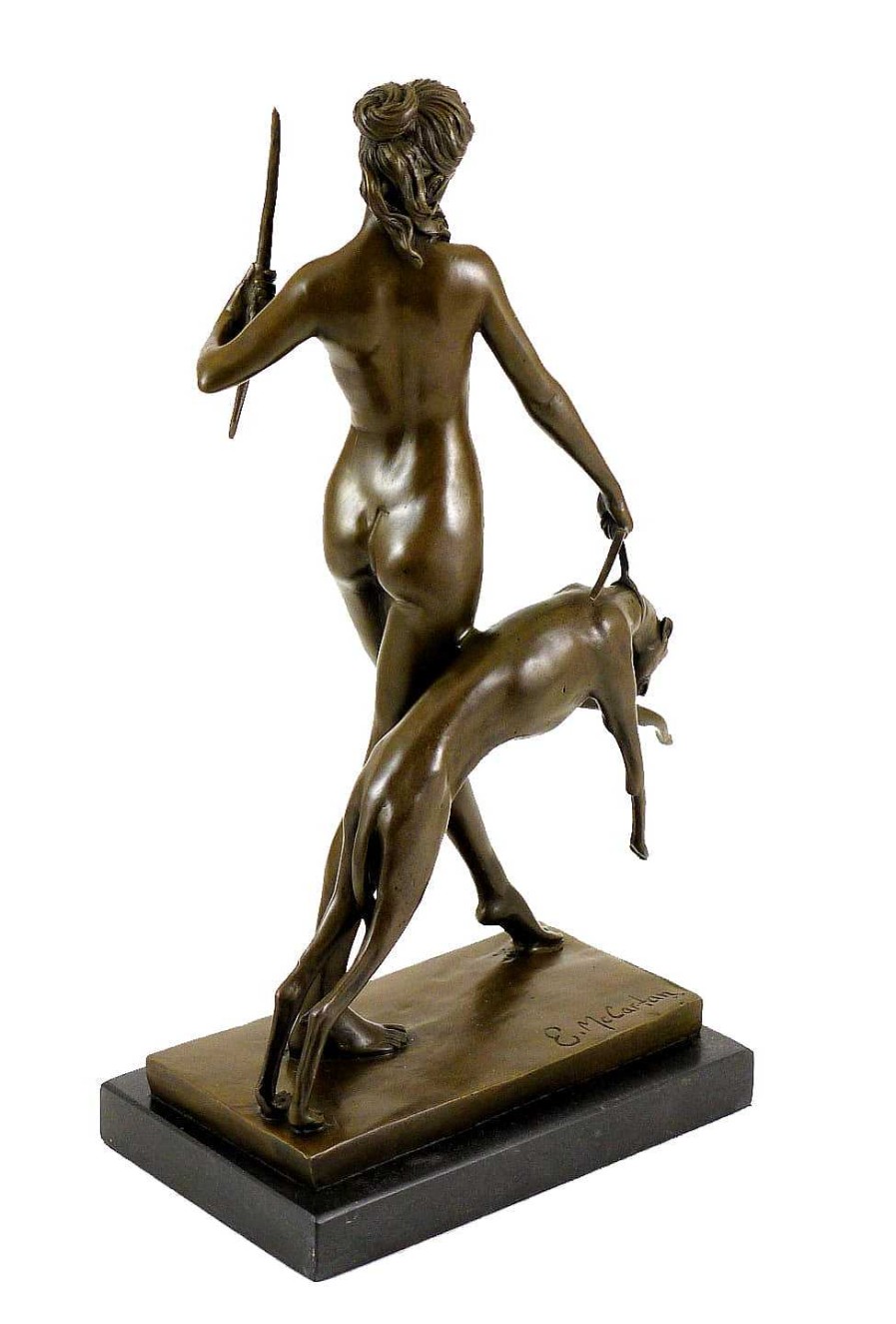 Edward Francis McCartan Bronzeskulptur - Diana Mit Hund - Sign. Edward Mccartan Best