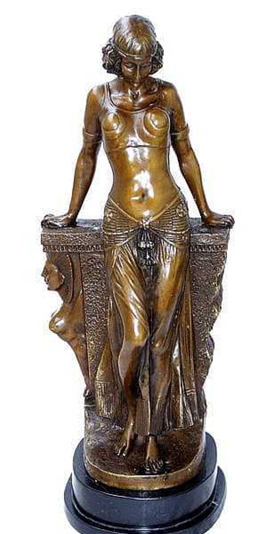 Kunst & Ambiente Art Deco Bronzefigur - Agypterin Grosfigur - Auf Marmor Sign. Wholesale