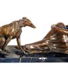 Demétre Haralamb Chiparus Art Deco Bronze Frau Mit Hund Signiert Chiparus Auf Marmorsockel Online