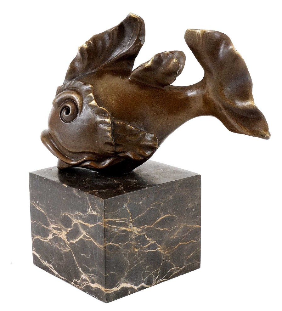 Martin Klein Tierfigur Aus Bronze - Niedlicher Goldfisch - M. Klein - Sign. New