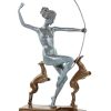 Kunst & Ambiente Art Deco Bronze - Diana With Fawns - Signiert A. Bouraine Hot