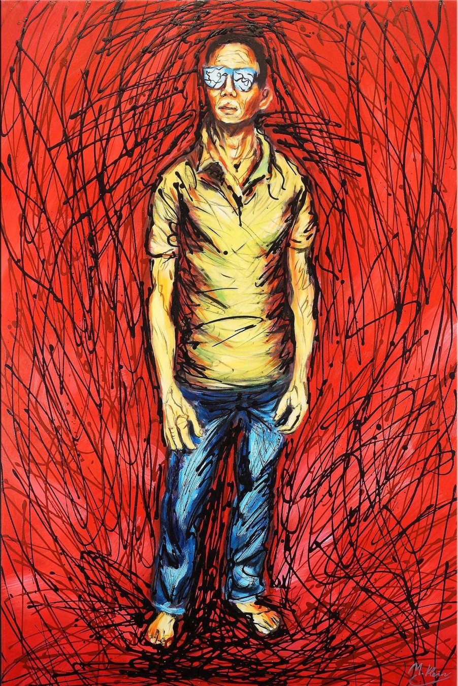 Martin Klein Red Hell - Abstraktes Acrylgemalde - Martin Klein Best