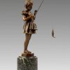 Johann Philipp Ferdinand Preiss Traumhafte Art Deco Bronzefigur - Madchen Mit Angel - Von F. Preiss Hot