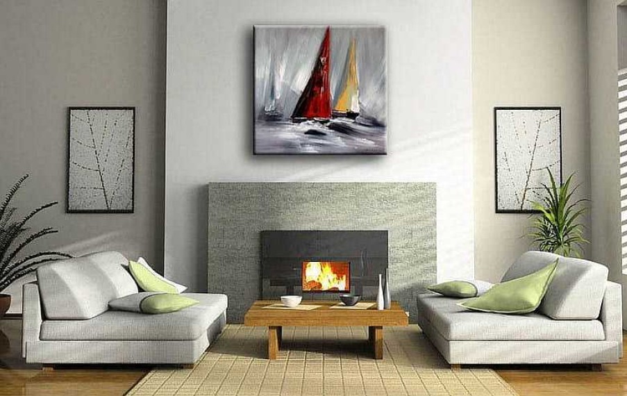 Martin Klein Sailing Regatta Ii - Acrylmalerei Auf Leinwand - Sign. Martin Klein Clearance