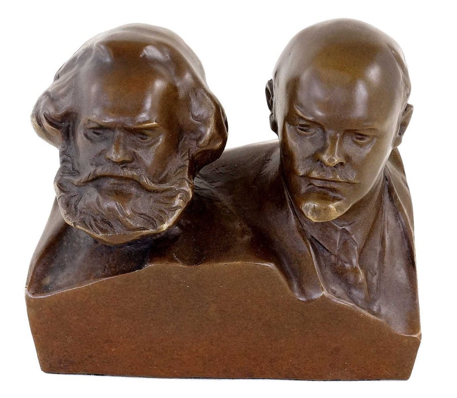 Kunst & Ambiente Bronze Buste - Marx Und Lenin - Bronzefigur Hot