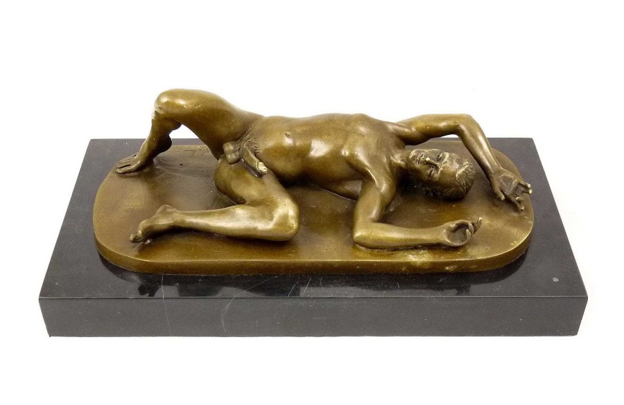 Kunst & Ambiente Erotische Bronze- Aktbronze- Liegender Jungling- Sign. M. Nick Wholesale