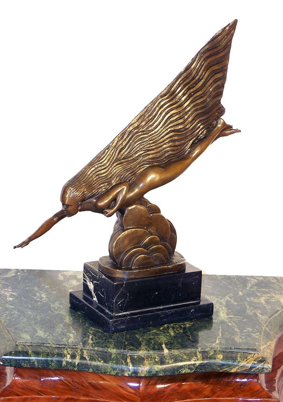 Kunst & Ambiente Art Deco Bronze (Der Komet) Auf Marmor Signiert Guiraud Riviere Online