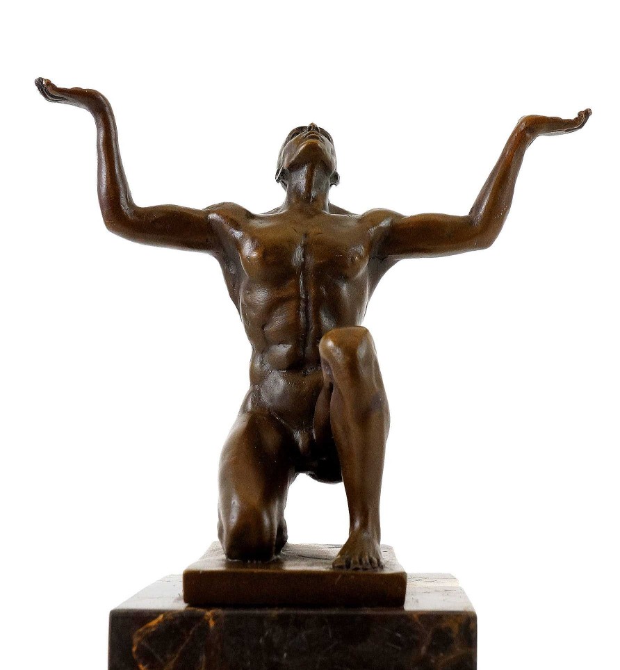 Miguel Fernando Lopez (Milo) Bronzeskulptur - Kniender Adonis - Signiert - Milo Wholesale