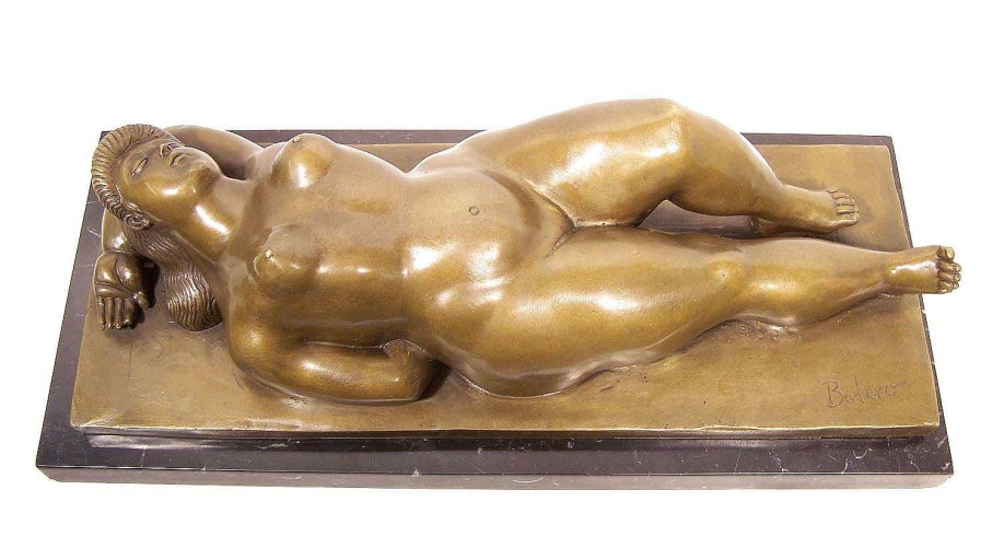 Fernando Botero Moderne Bronzefigur - Xxl Lady In Ruckenlage - Fernando Botero Wholesale