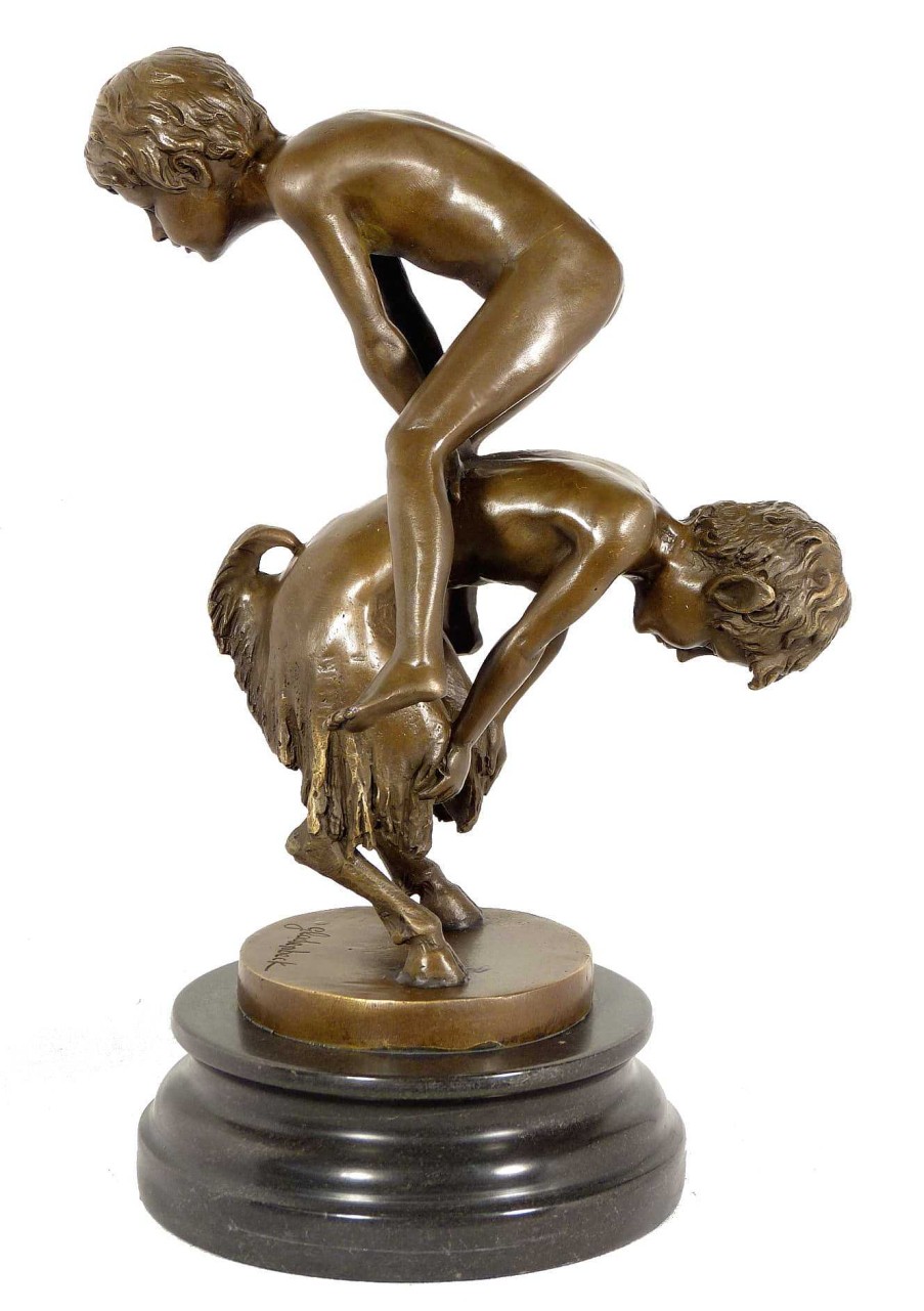 Kunst & Ambiente Jugendstil Kunstlerbronze - Der Bocksprung - Signiert Wholesale