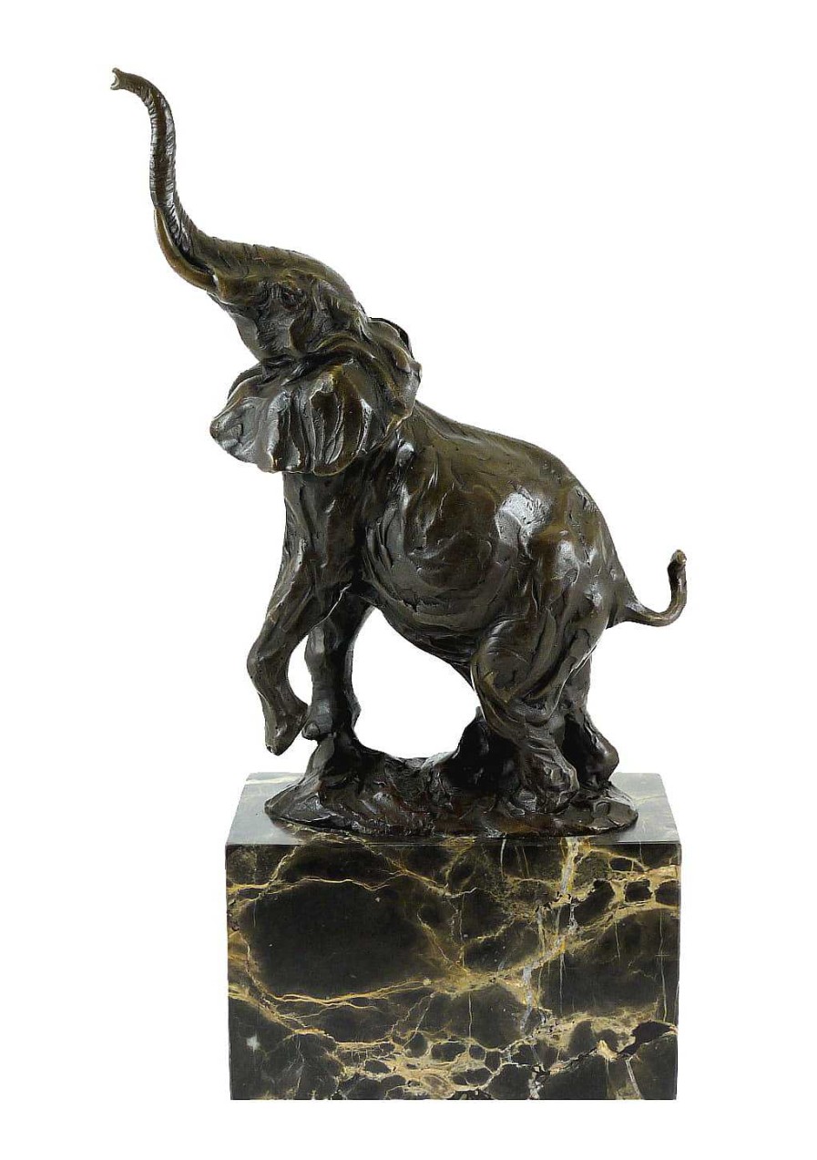 Miguel Fernando Lopez (Milo) Bronzeskulptur Auf Marmor - Springender Elefant - Signiert Milo Wholesale