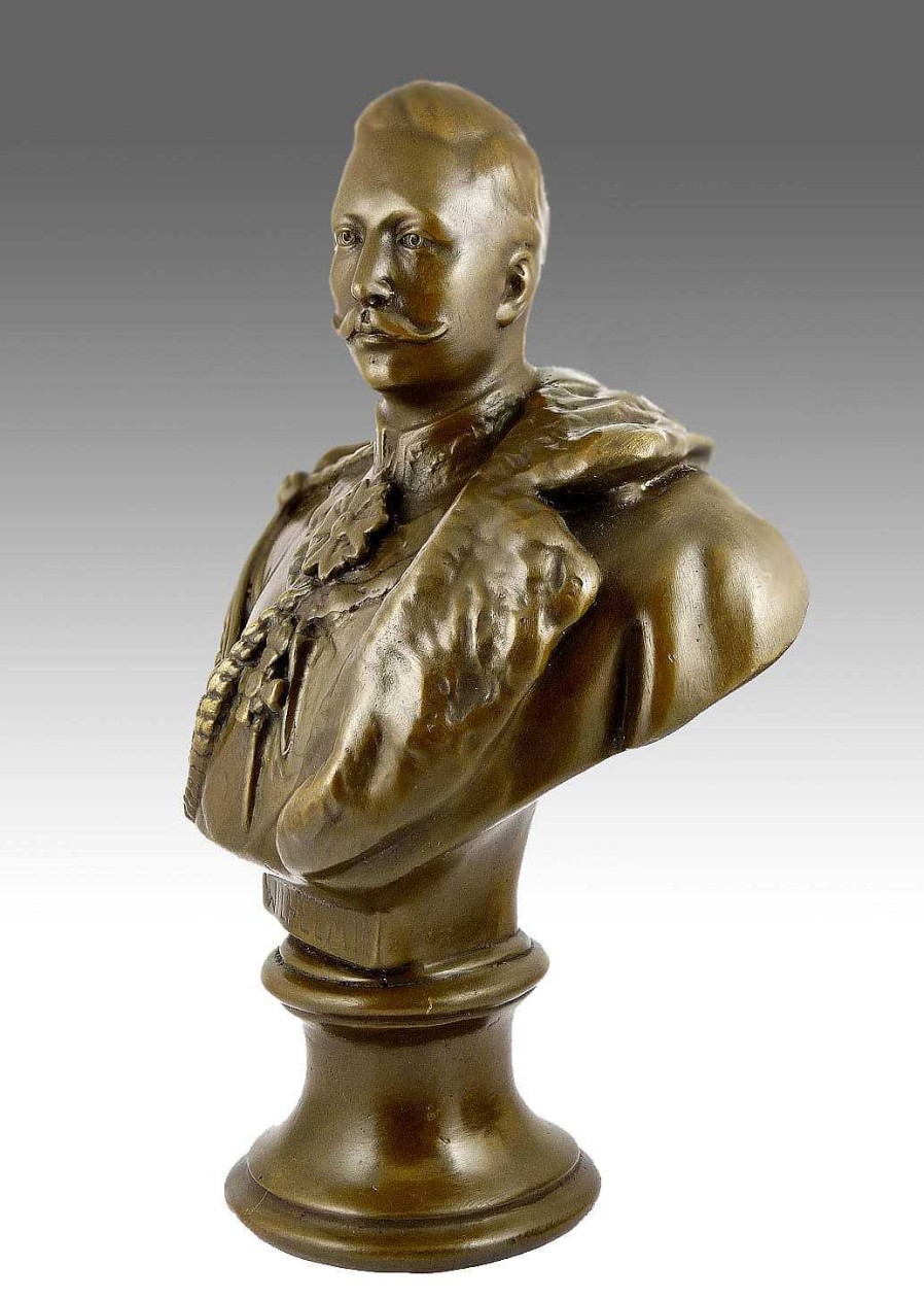 Kunst & Ambiente Grose Kaiser Wilhelm Ii - Bronzebuste Signiert - Konig Von Preusen Clearance