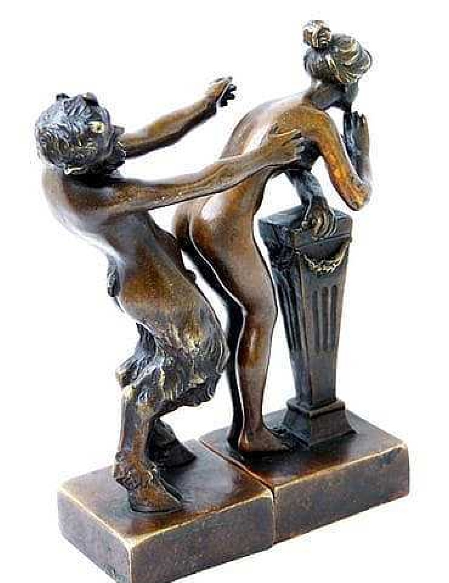 Franz Bergmann Erotik Wiener Bronze Faun / Satyr M. Jungfrau, 2Teilig Bergmann New