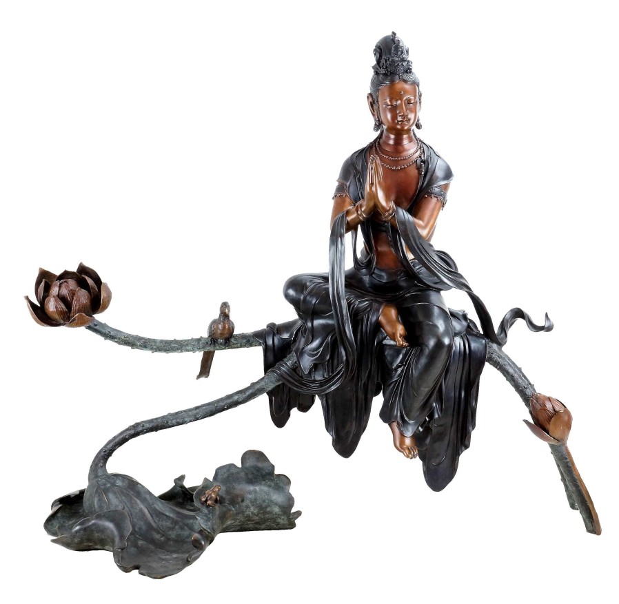 Miguel Fernando Lopez (Milo) Weise Tara - Bronze Buddha Statue - Yoga Zen Skulptur - Sign. Milo Best