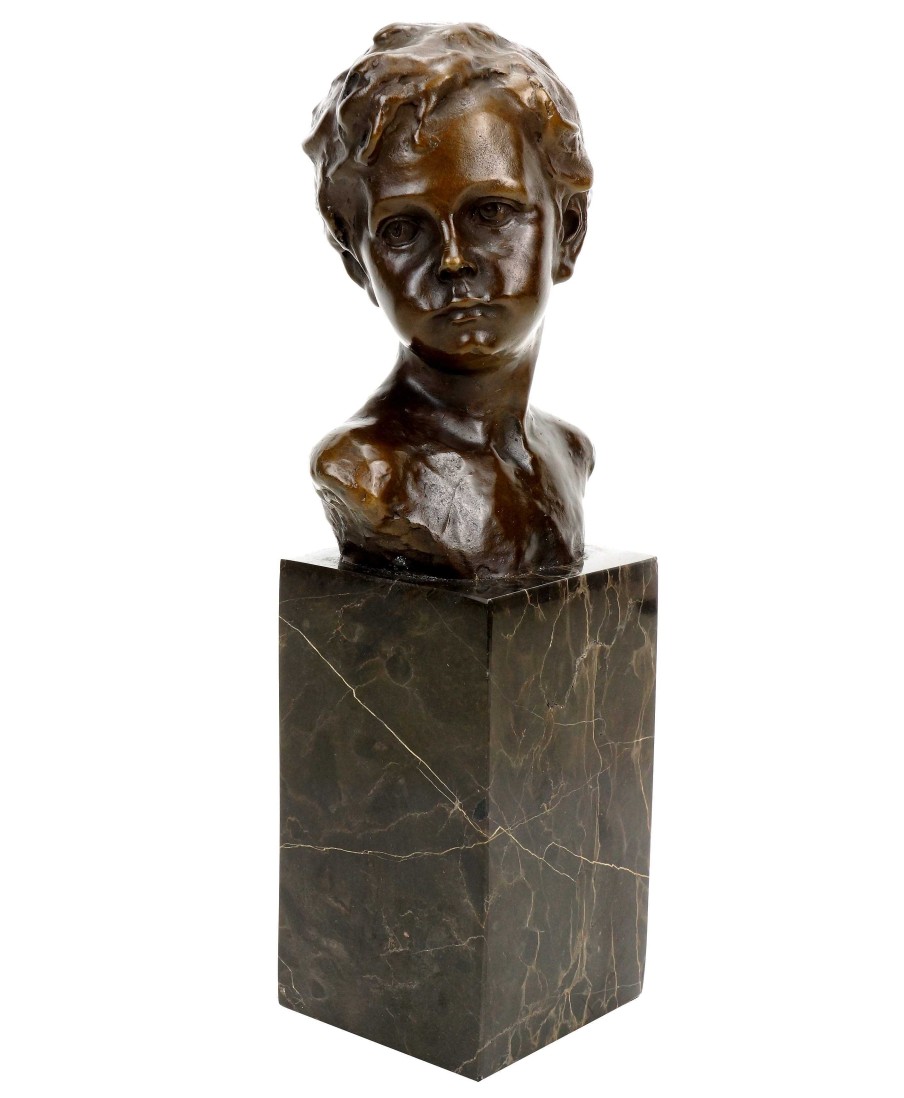 Auguste Moreau Jugendstilfigur Aus Bronze - Knabenbuste— Signiert A. Moreau Wholesale