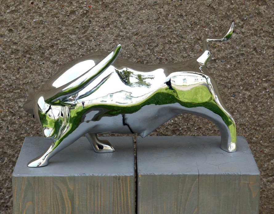 Martin Klein Chrom-Stier - Skulptur - Bull Fight - Von Martin Klein Online