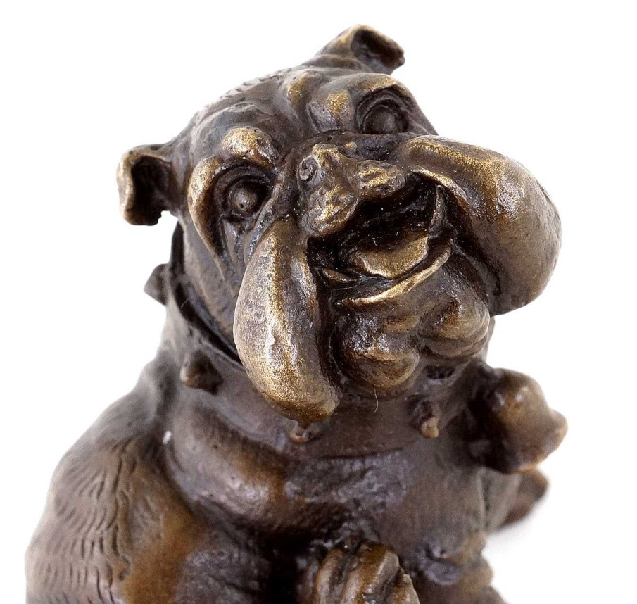 Kunst & Ambiente Tierbronze - Kratzende Englische Bulldogge - Wiener Bronze New