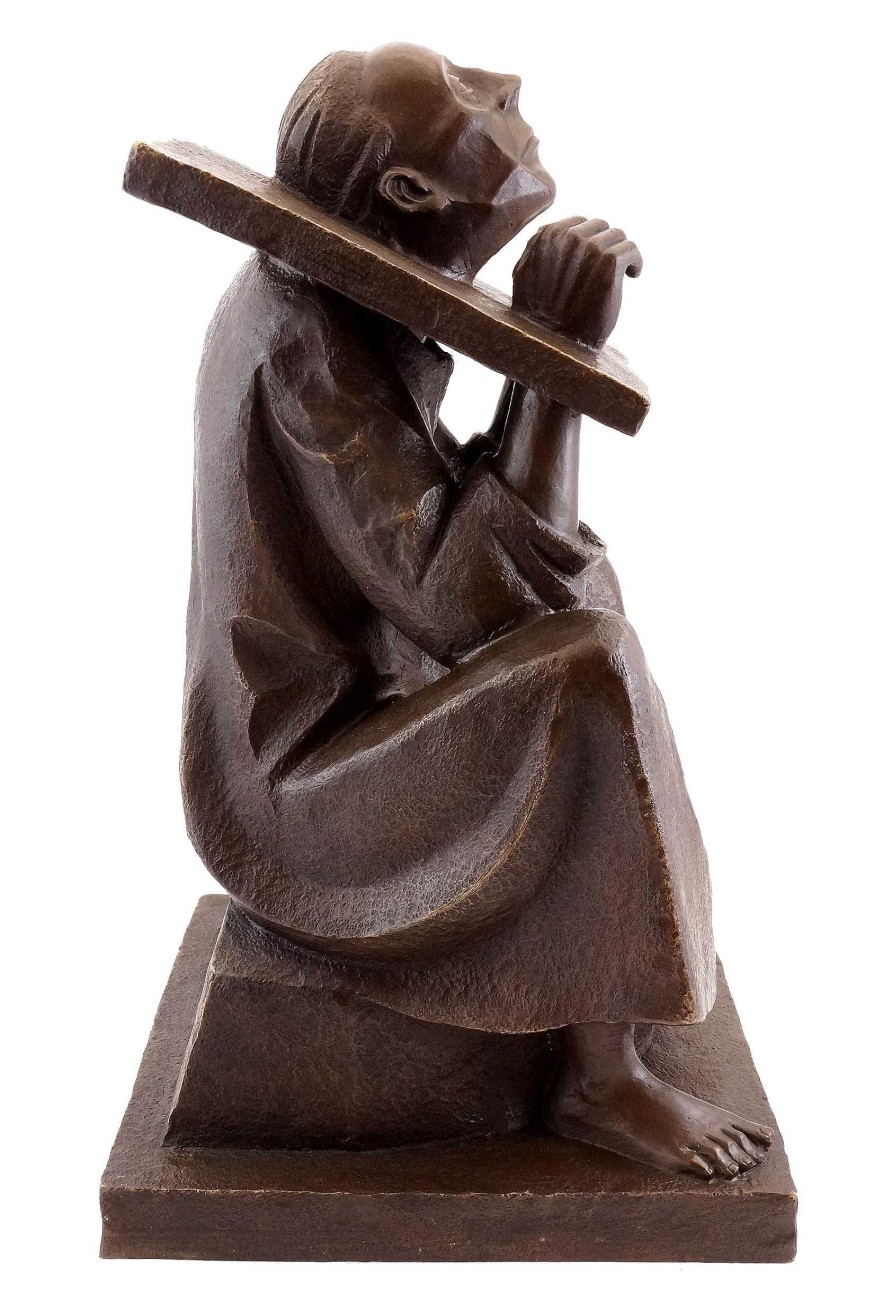 Ernst Heinrich Barlach Der Mann Im Stock - 1918 - Ernst Barlach - Bronzefigur Signiert Clearance