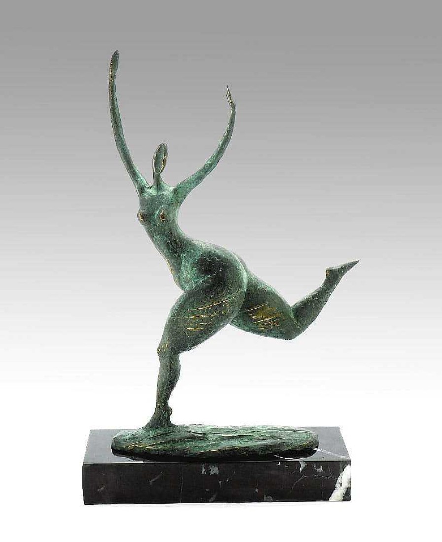 Miguel Fernando Lopez (Milo) Moderne Kunst Bronze Laufender Abstrakter Akt Signiert Milo Hot