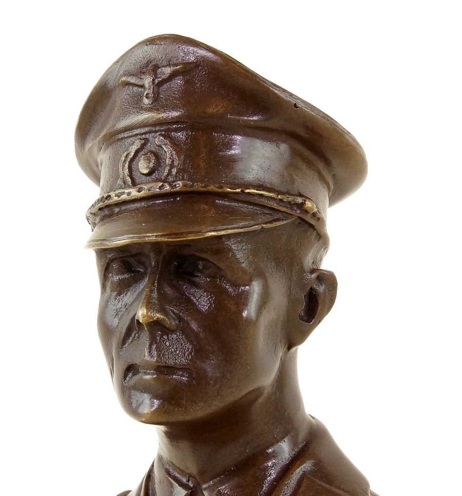 Kunst & Ambiente Erwin Rommel Bronze Buste - Der Wustenfuchs - Signiert Ledere Online