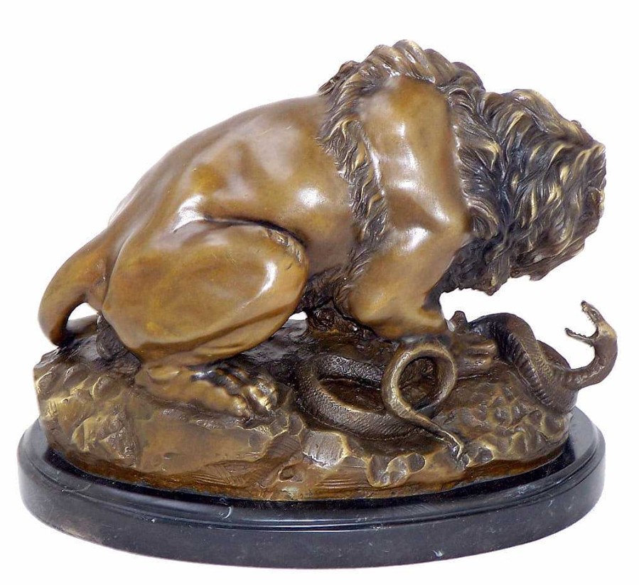 Antoine-Louis Barye Lowe Im Kampf Mit Schlange - Bronzefigur - Antoine-Louis Barye Online