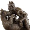 Kunst & Ambiente Pan And The Goat - Erotische Bronzefigur - Faun Mit Ziege - Pompeji Online