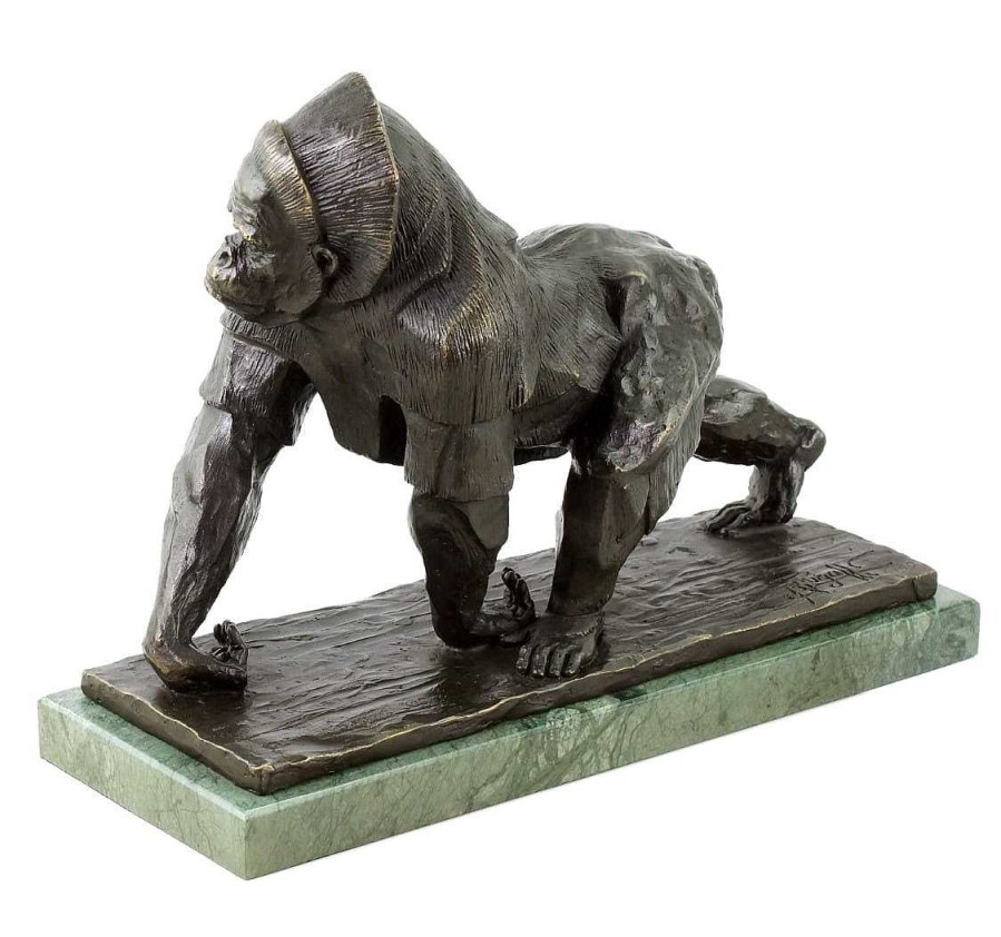 Rembrandt Bugatti Limitierte Bronzeskulptur - Gorilla - Signiert Bugatti - Tierfigur Clearance