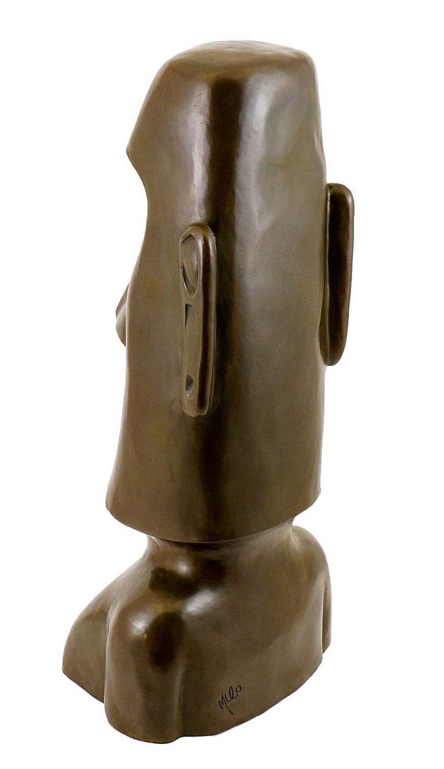 Miguel Fernando Lopez (Milo) Bronzefigur - Moai / Steinkoloss Von Der Osterinsel - Signiert Milo Wholesale