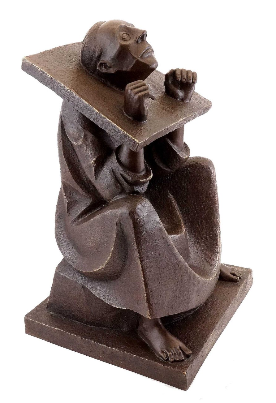 Ernst Heinrich Barlach Der Mann Im Stock - 1918 - Ernst Barlach - Bronzefigur Signiert Online