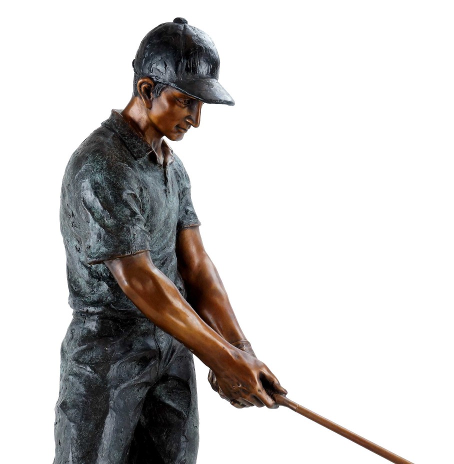 Martin Klein Moderne Bronze Skulptur Golfer - Limitiert - Grose Golfspieler Statue Online