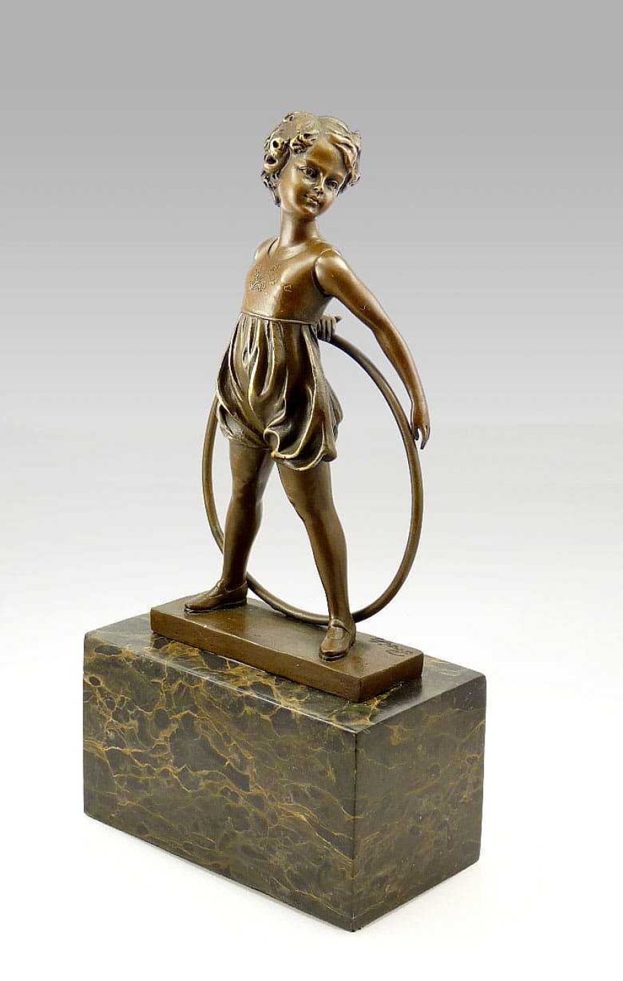 Johann Philipp Ferdinand Preiss Bronzefigur - Hula Hoop Madchen - Signiert Ferdinand Preiss New