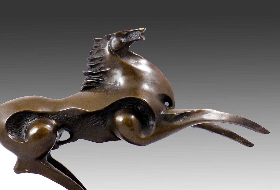 Miguel Fernando Lopez (Milo) Moderne Kunst Bronze - Pferd Im Sprung Signiert Milo Auf Marmor Clearance