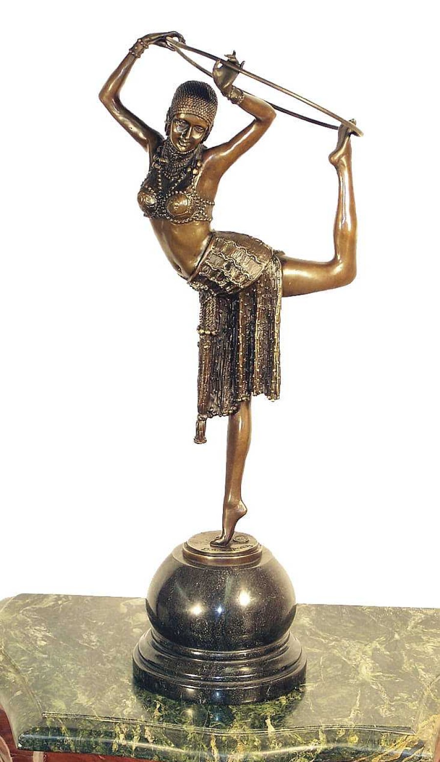 Demétre Haralamb Chiparus Art Deco Bronzeskulptur - Tanzerin - Signiert Chiparus Best